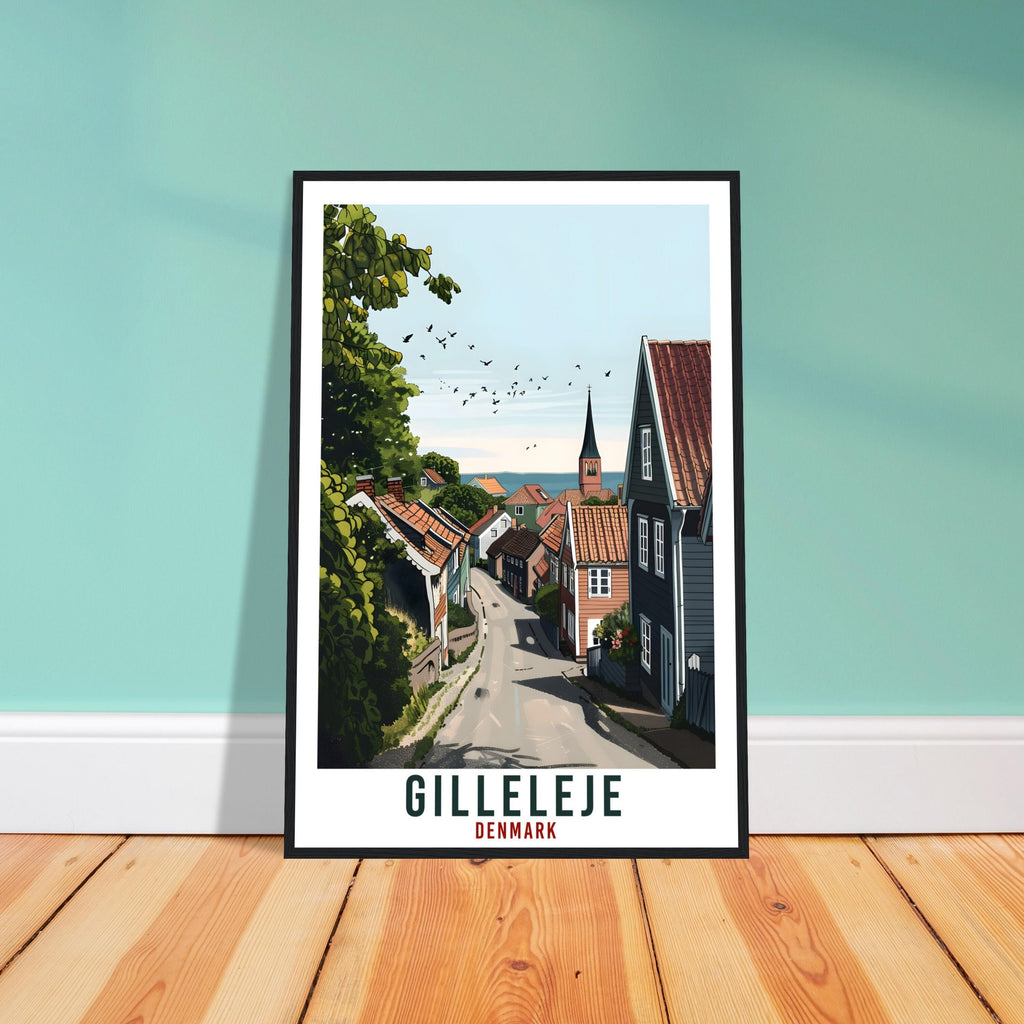 Gilleleje Travel Print Denmark Wall Art Wall Hanging Home Living Décor Gilleleje Gift Art Lovers Denmark Artwork Gift Danish Travel Poster