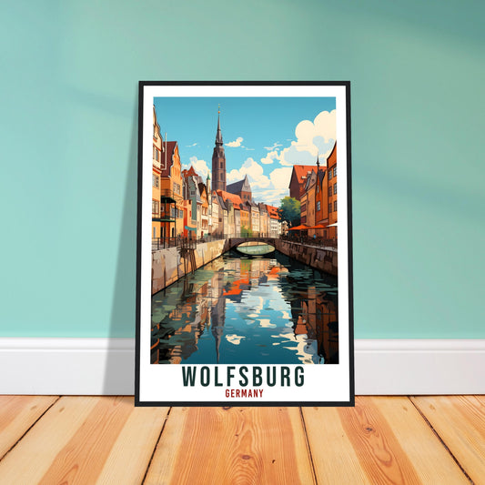 Wolfsburg Travel Poster Germany Home Decor Wolfsburg German City Wall Art Gift Wall Hanging Art Lover Germany Artwork Wolfsburg Travel Print