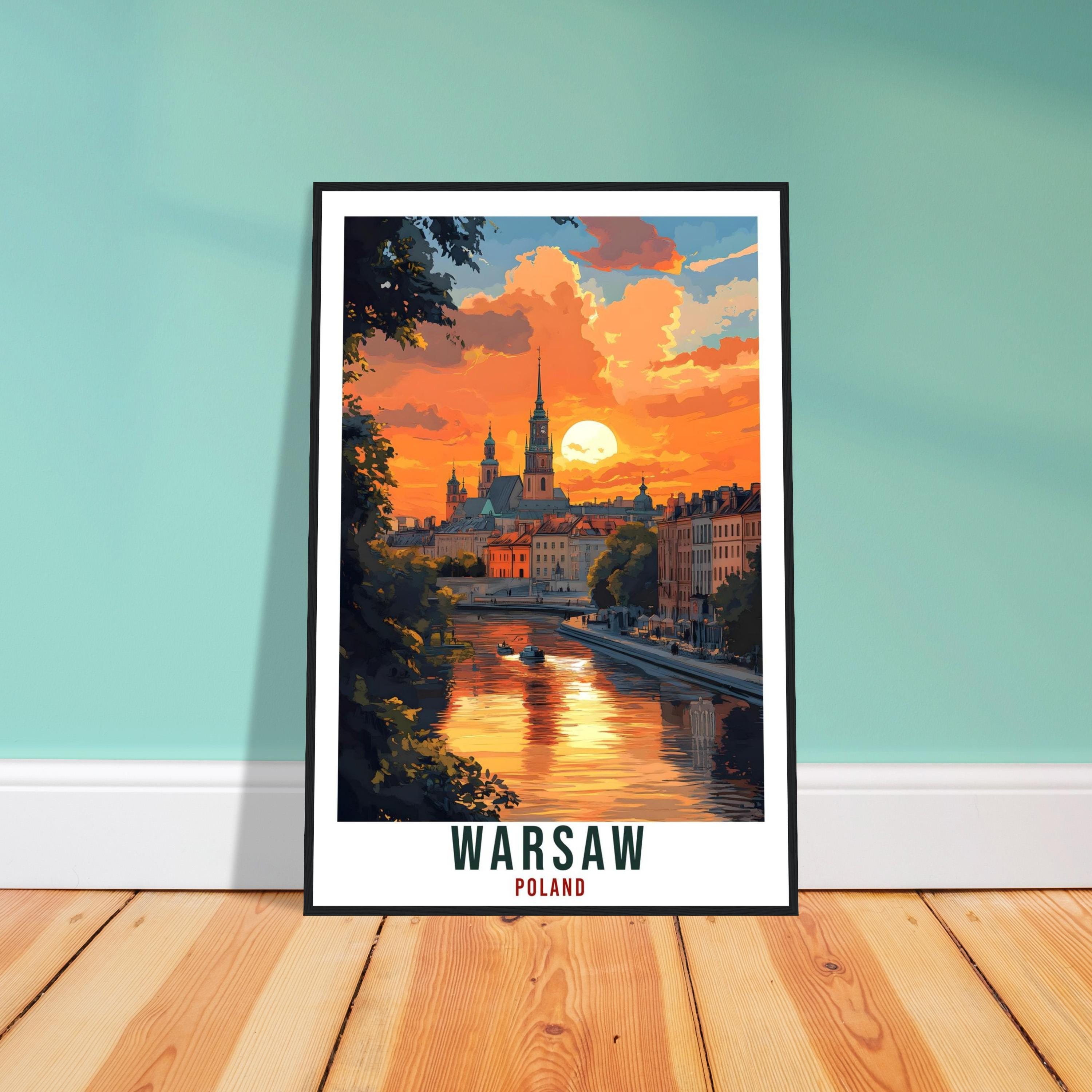 Warsaw Travel Print Poland Home Decor Warsaw Wall Art Gift Wall Hanging Art Lover Warsaw Polish Artwork Travel Poster Poland Travel Art