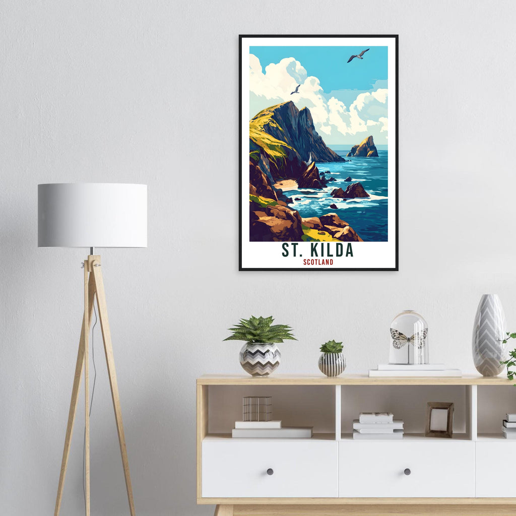St Kilda Travel Print Scotland Home Decor St Kilda Wall Art Wall Hanging Art Lover Scotland Artwork Travel Poster St Kilda Travel Art Gift