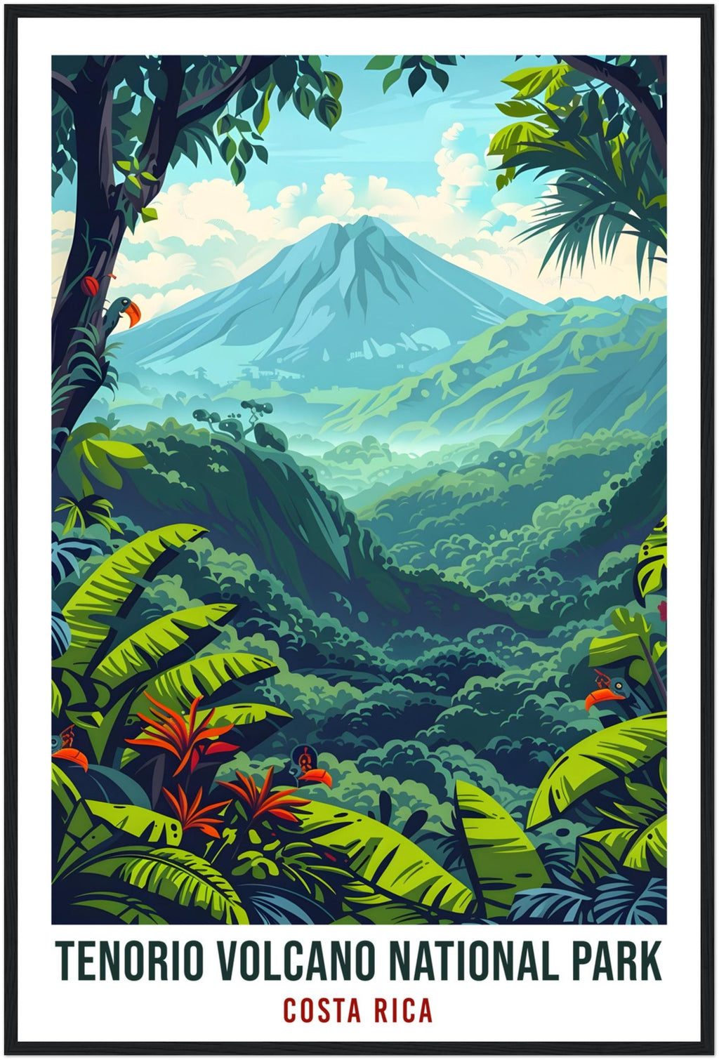 Tenorio Volcano National Park Costa Rica Travel Print Wall Art Wall Hanging Tenorio Volcano Artwork Travel Art Costa Rica City Travel Poster