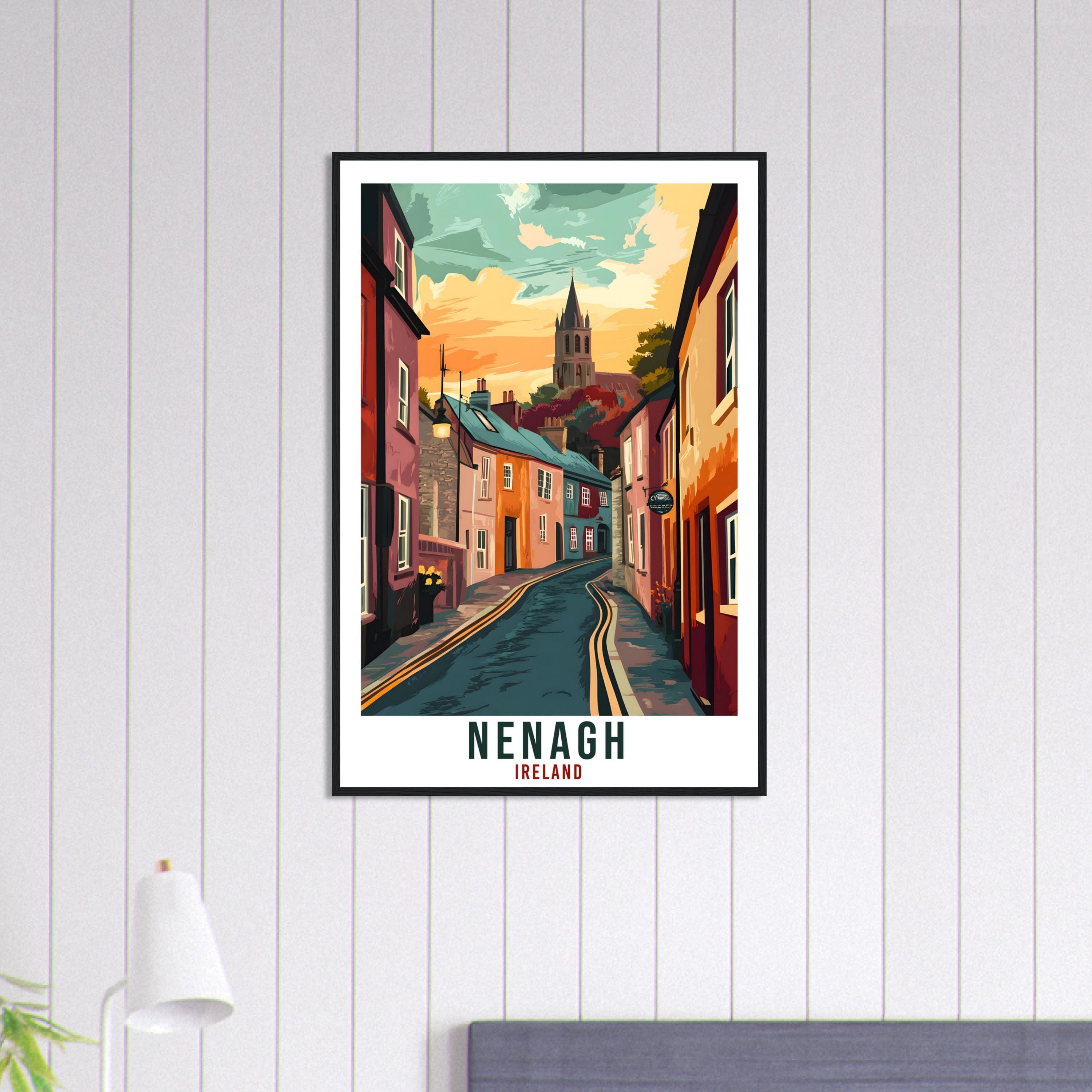 Nenagh Travel Print Ireland Home Decor Nenagh Wall Art Gift Wall Hanging Art Lover Nenagh Irish Artwork Travel Poster Ireland Travel Art