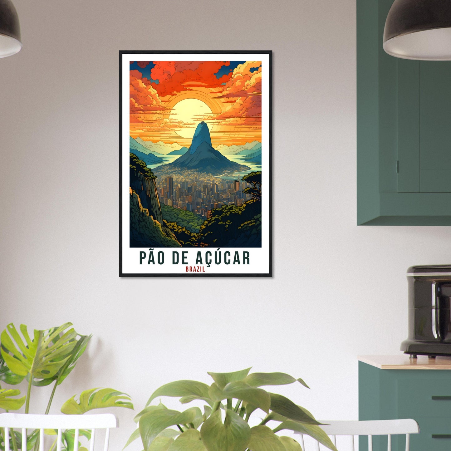 Pao De Acucar Travel Print Wall Art Pao De Acucar Brazil Wall Hanging Artwork Art Gifts Pao De Acucar Travel Poster Brazil Art Lovers Gift