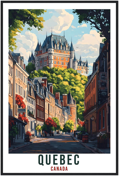 Quebec City Travel Print Canada Home Decor Quebec Wall Art Gift Wall Hanging Art Lover Quebec Canadian Artwork Travel Poster Canada Artwork