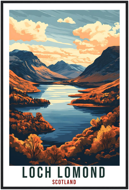 Loch Lomond Travel Print Scotland Decor Loch Lomond Wall Art Wall Hanging Art Lover Scotland Artwork Travel Poster Loch Lomond Travel Art