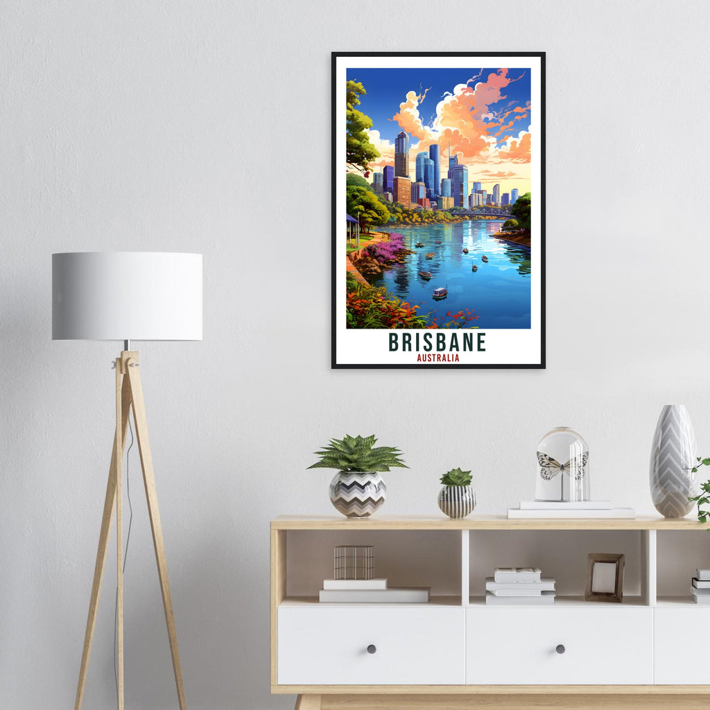 Brisbane Travel Poster Wall Art Brisbane Australia Home Décor Artwork Brisbane Art Gifts Brisbane Travel Print Australian Art Lovers Gift