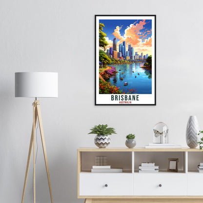 Brisbane Travel Poster Wall Art Brisbane Australia Home Décor Artwork Brisbane Art Gifts Brisbane Travel Print Australian Art Lovers Gift