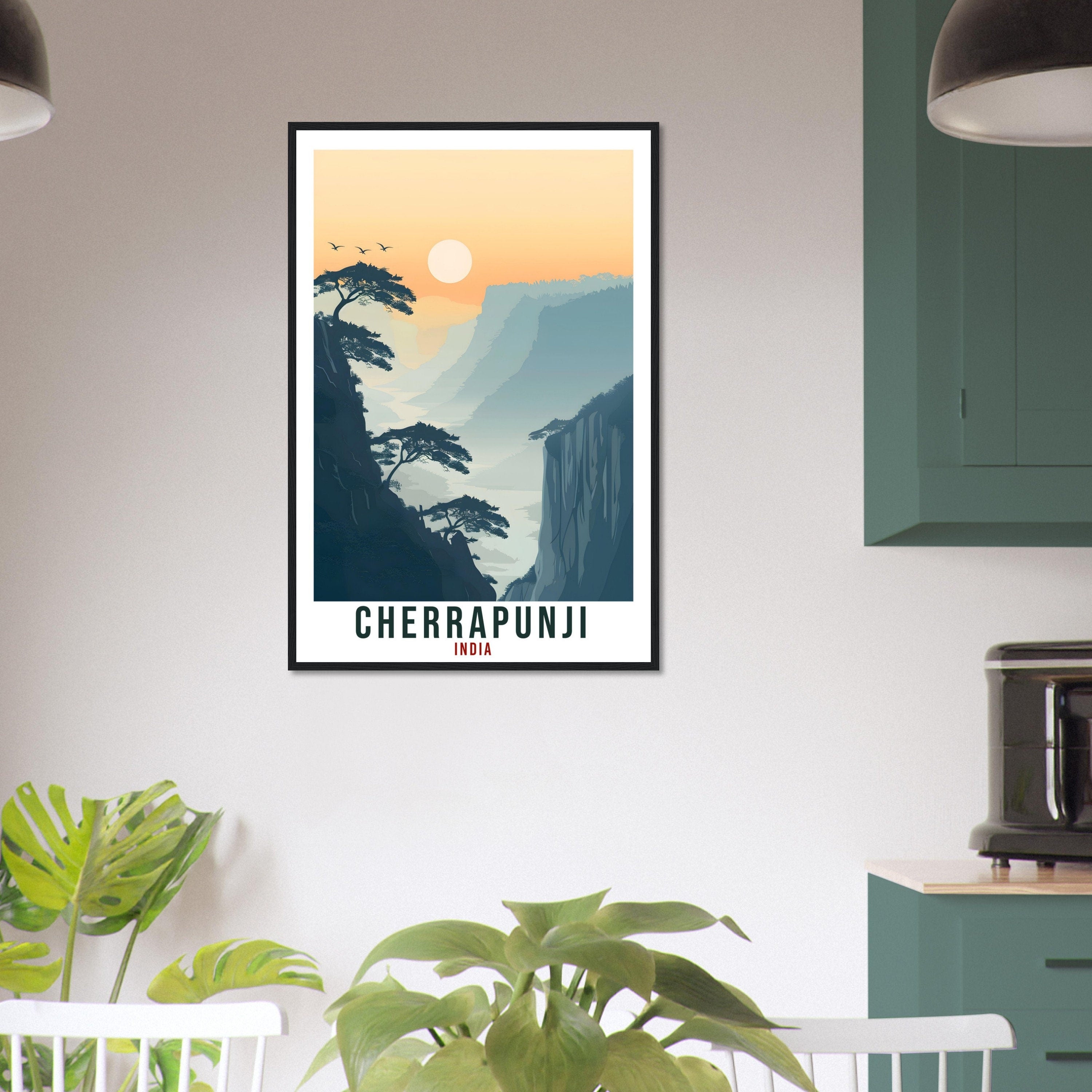 Cherrapunji Travel Print India Home Decoration Wall Art Gift Wall Hanging Art Lover Indian Artwork India Cherrapunji Travel Poster Print