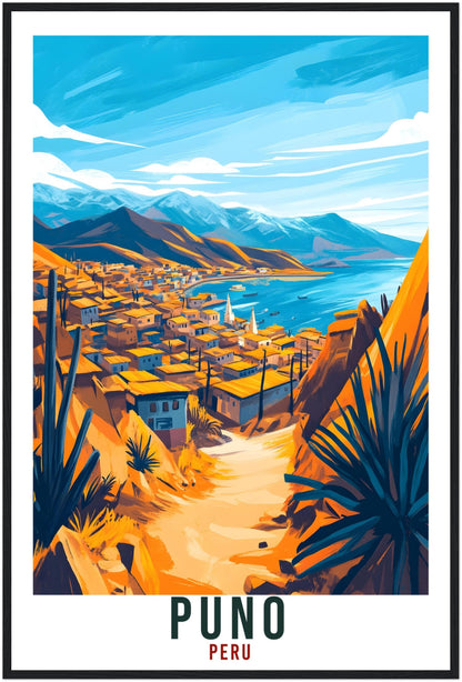 Puno Travel Print Peru Home Decor Puno Wall Art Gift Wall Hanging Art Lover Puno Peruvian Artwork Travel Poster Peru Uros Travel Art