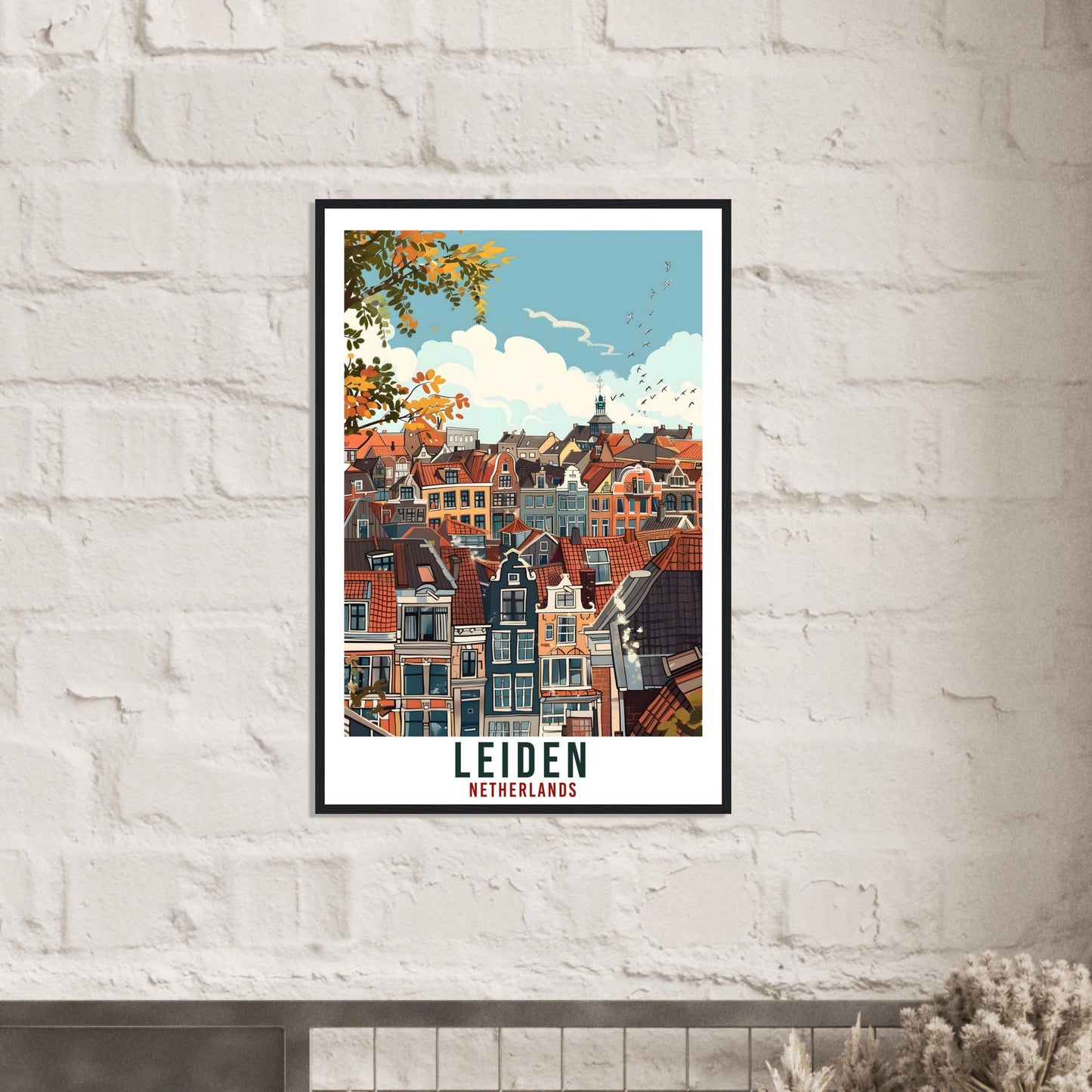 Leiden Travel Print Holland Wall Art Wall Hanging Home Décor Leiden Gift Art Lovers Gift Dutch Artwork Gift The Netherlands Travel Poster