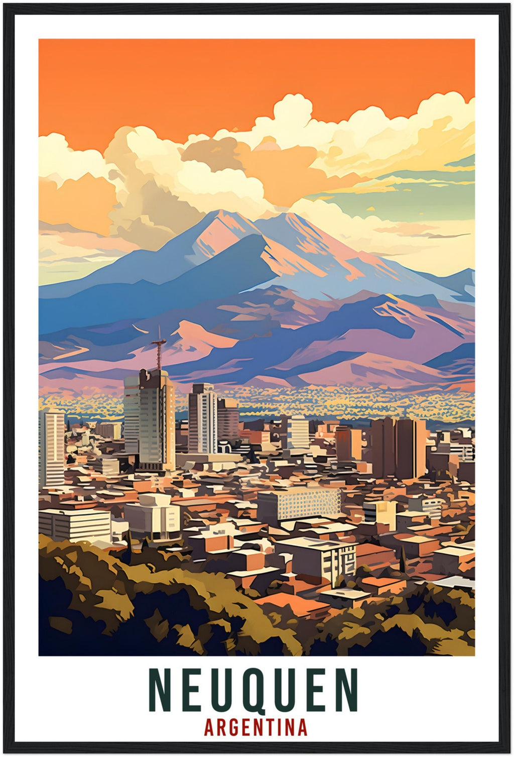 Neuquen Travel Print Wall Art Neuquen Argentina City Landscape Artwork Neuquen Art Gifts Neuquen Travel Poster Argentinian Art Lovers Gift