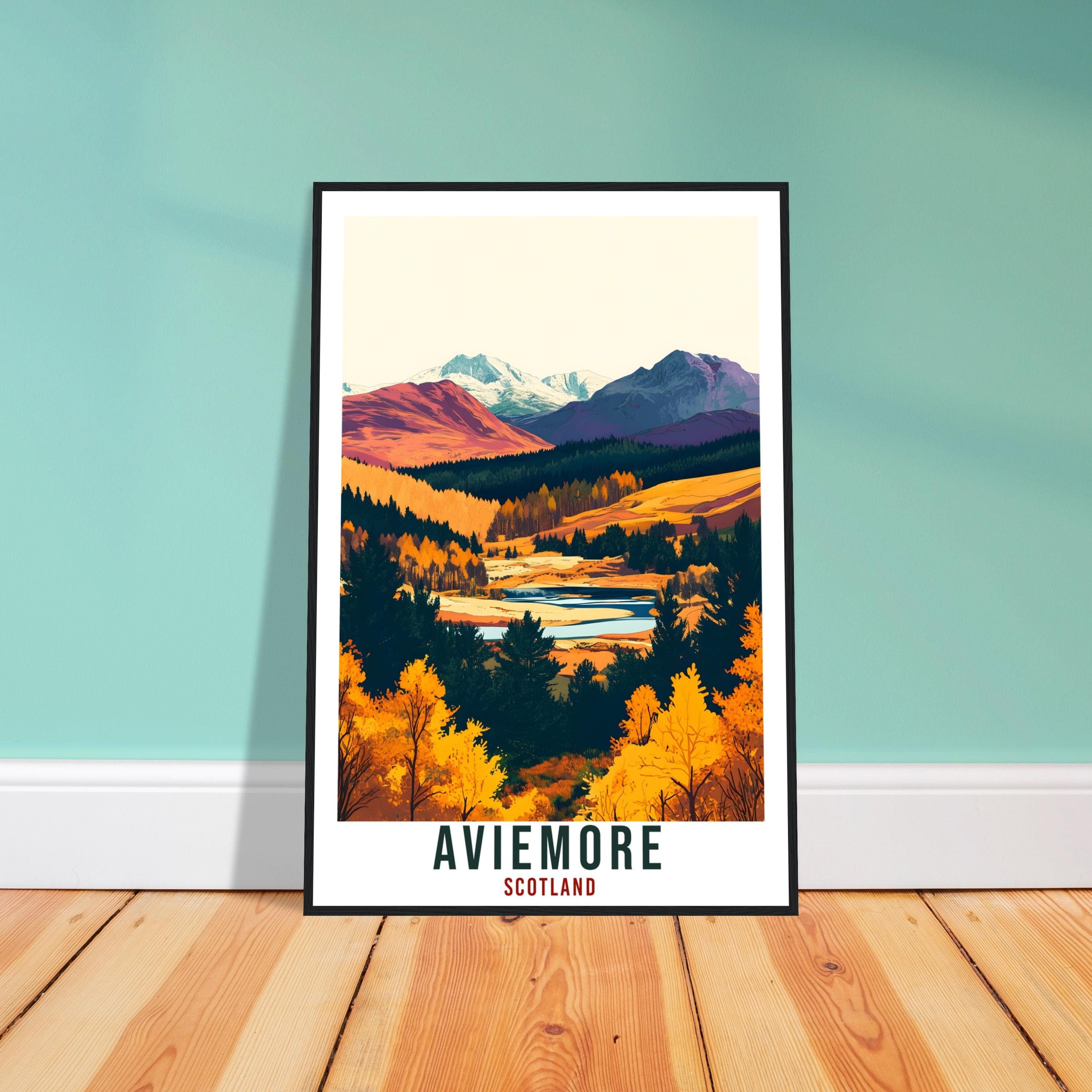 Aviemore Travel Print Scotland Home Decor Aviemore Wall Art Wall Hanging Art Lover Scotland Artwork Travel Poster Aviemore Travel Art Gift