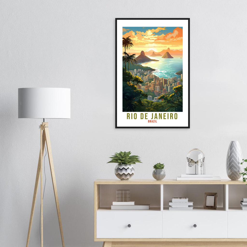 Rio De Janeiro Travel Poster Wall Art Rio De Janeiro Wall Hanging Home Decor Rio De Janeiro Gift South America Wall Art Print Art Brazil Art