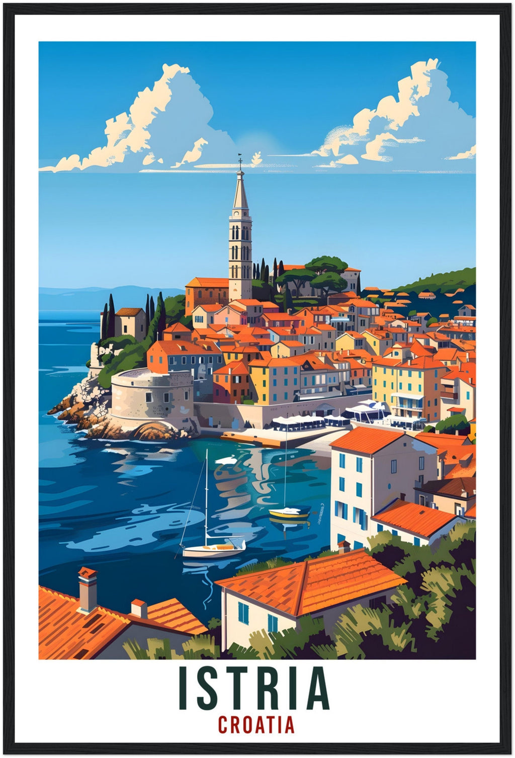 Istria Travel Print Croatia Wall Art Wall Hanging Home Décor Istria Gift Croatian Landmark Artwork Gift Istria Croatia Holiday Travel Poster