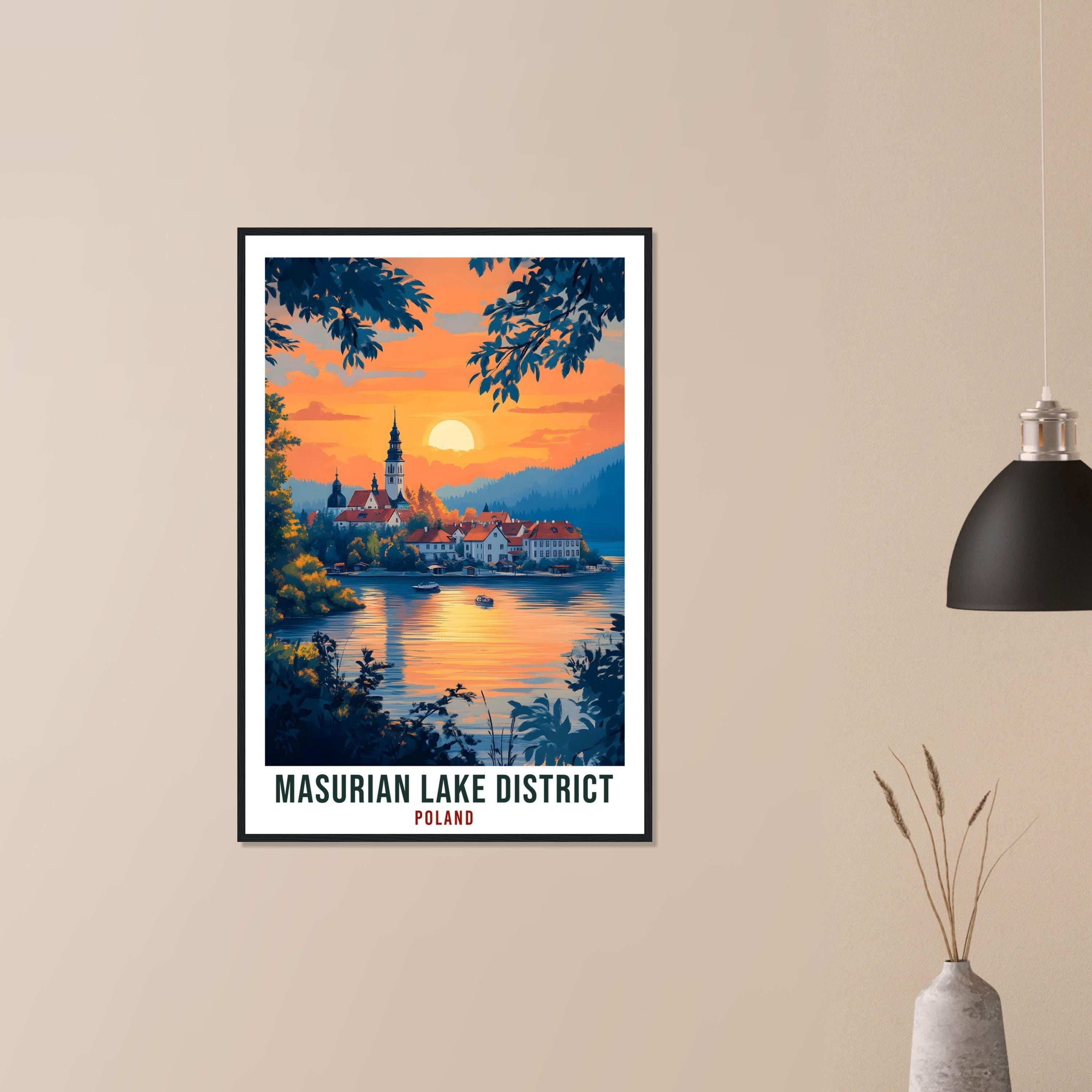 Masurian Lake District Travel Print Poland Home Decor Wall Art Gift Wall Hanging Art Lover Masurian Lake Polish Artwork Travel Poster Poland