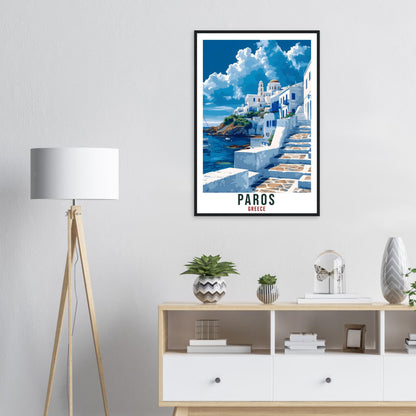Paros Travel Print Greece Home Decoration Paros Greek Island Wall Art Gift Wall Hanging Art Lover Greece Artwork Paros Gift Travel Poster