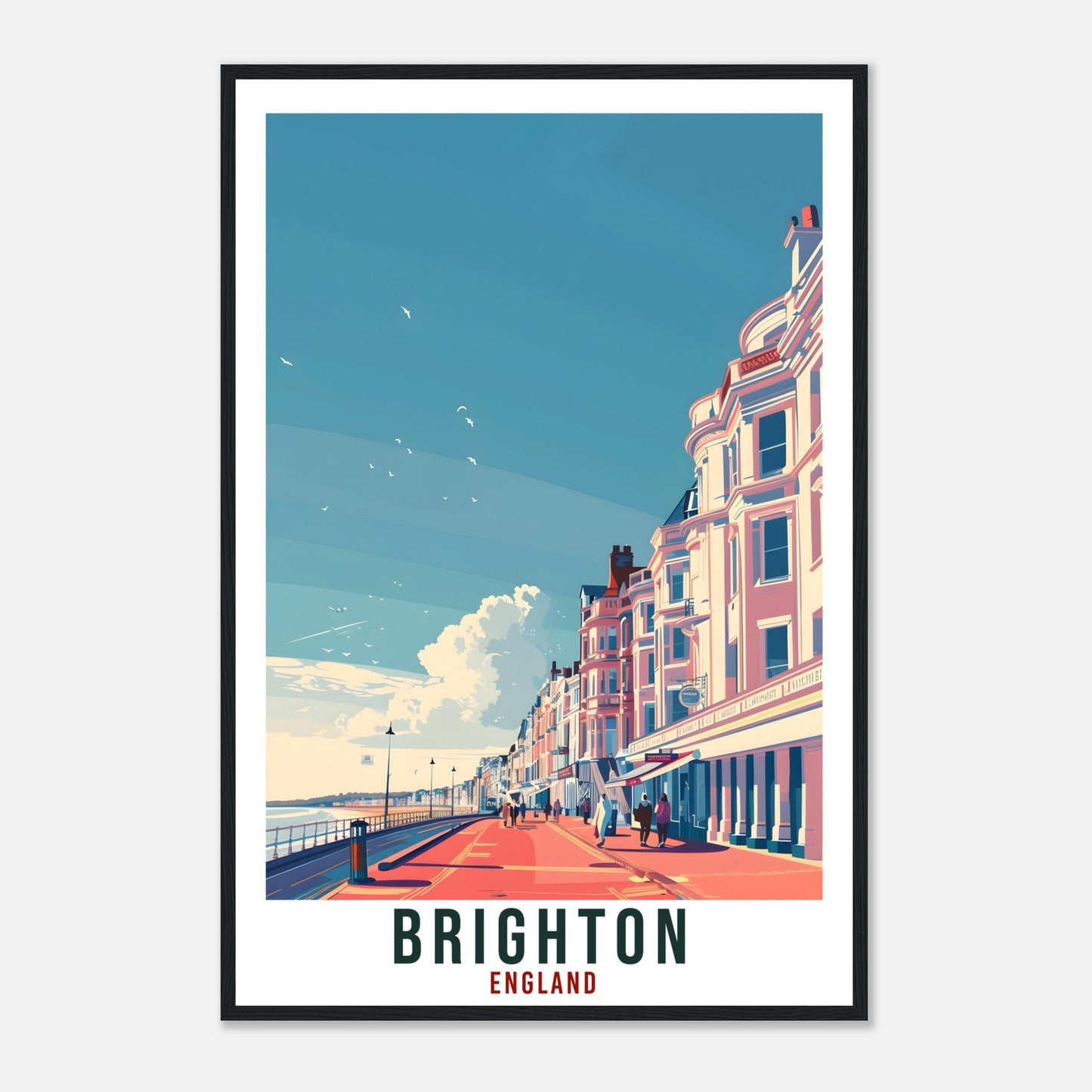 Brighton Travel Print Wall Art Wall Hanging Home Living Décor Brighton Coast Art Lovers Gift UK Artwork Gift Print England Travel Poster