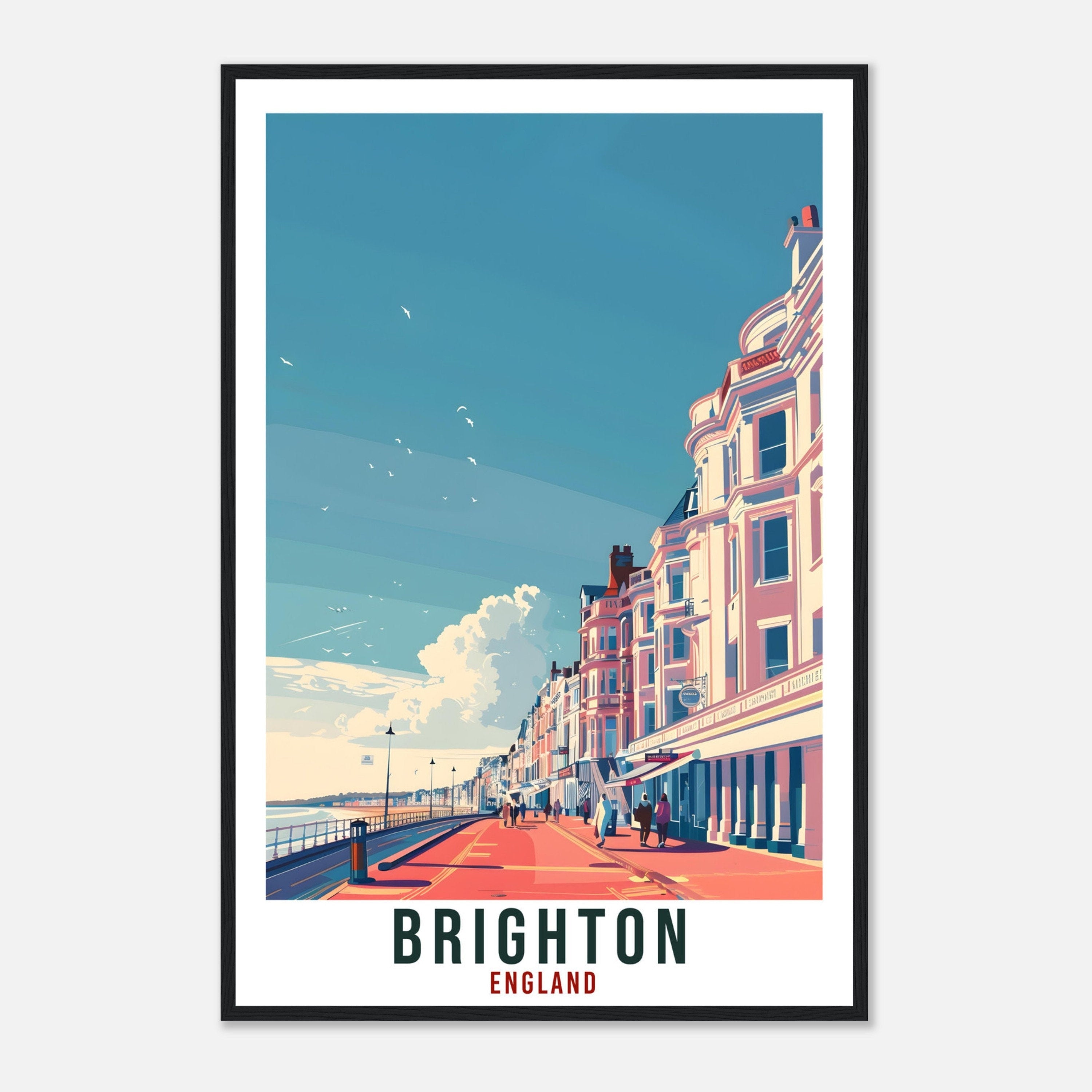 Brighton Travel Print Wall Art Wall Hanging Home Living Décor Brighton Coast Art Lovers Gift UK Artwork Gift Print England Travel Poster