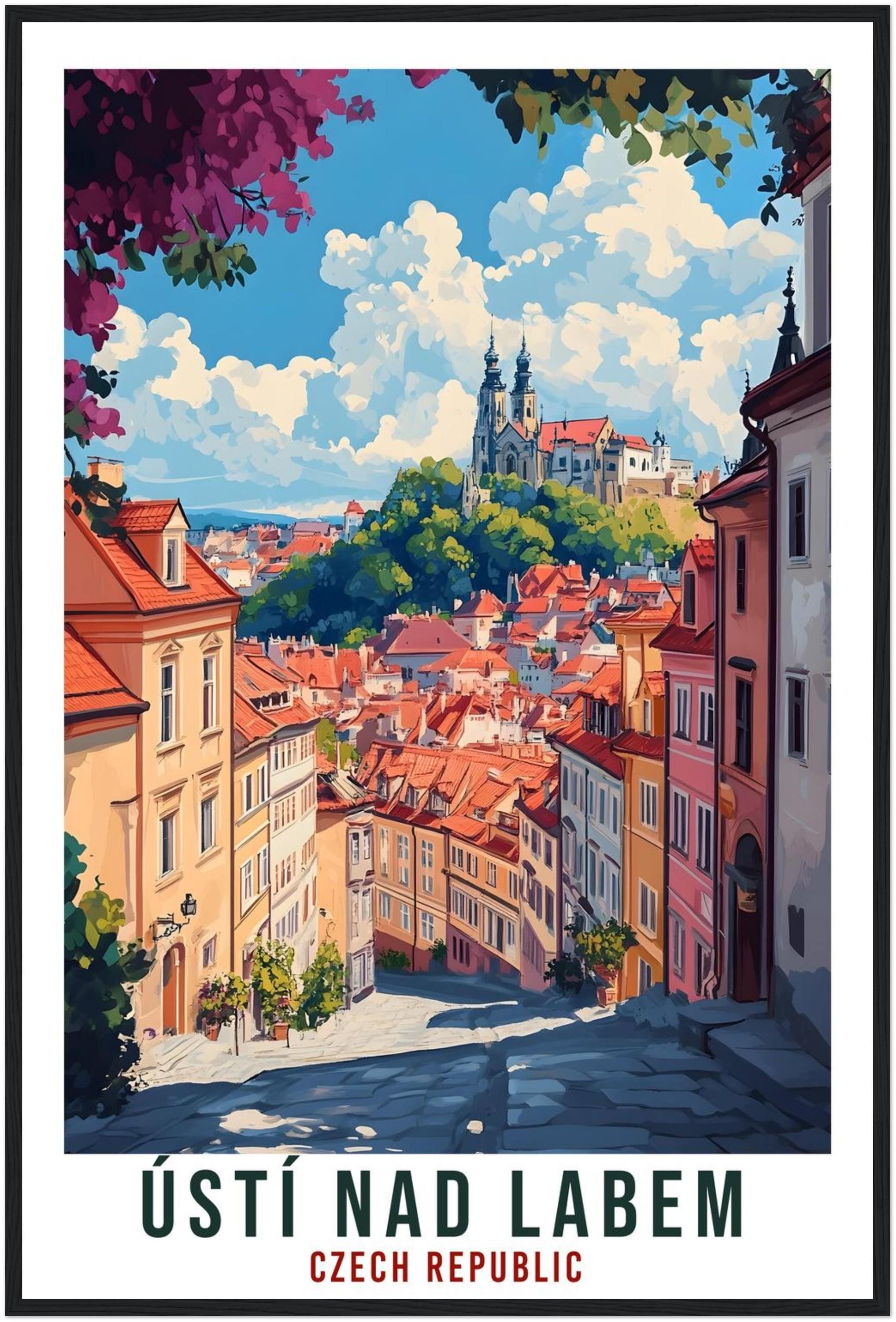 Ústí nad Labem Travel Print Czechia Home Decor Wall Art Gift Wall Hanging Art Lover Ústí nad Labem Czech Republic Artwork Travel Poster Art
