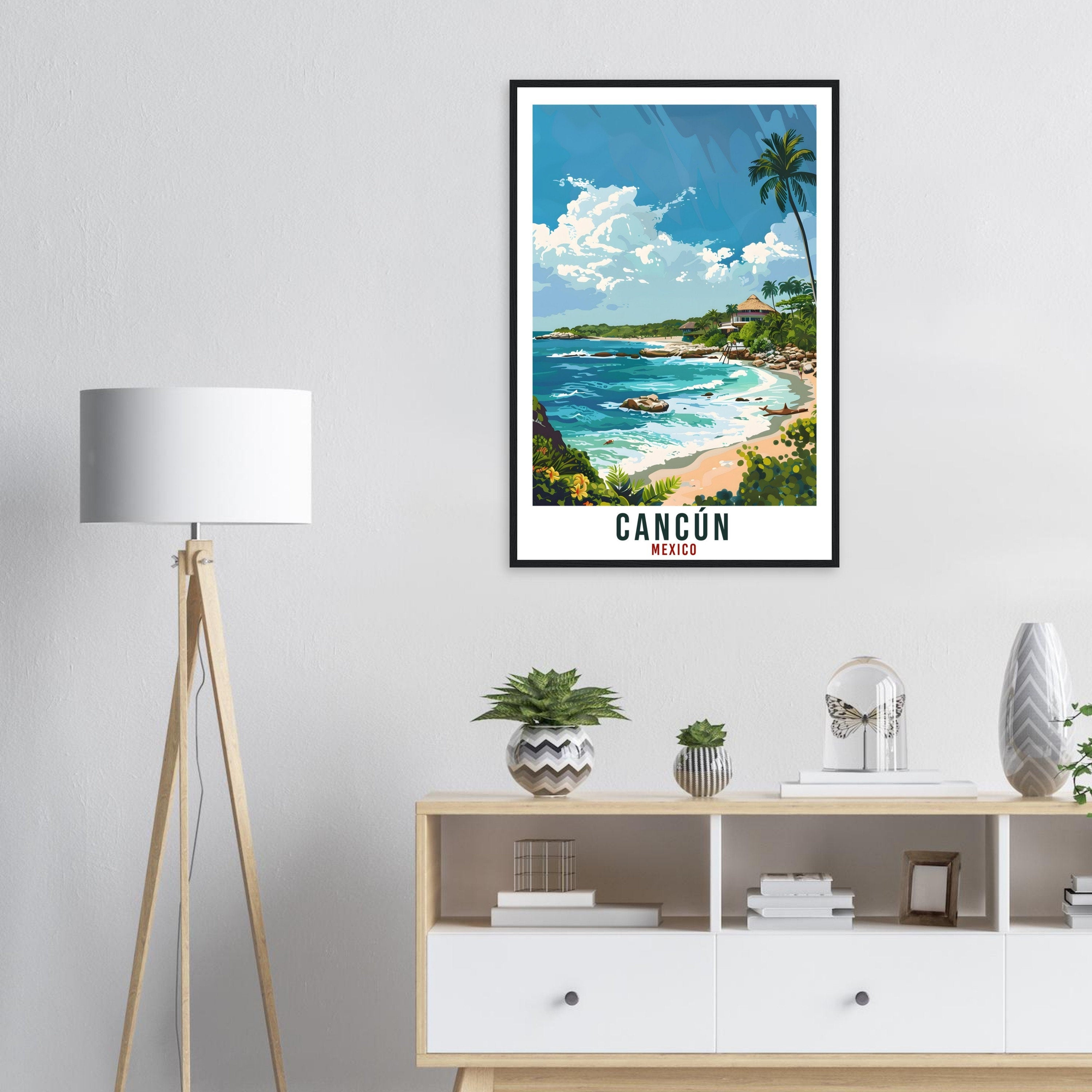 Cancún Mexico Travel Print Mexico Wall Art Wall Hanging Home Décor Cancún Gift Mexico Landmark Artwork Travel Art Cancún Beach Travel Poster