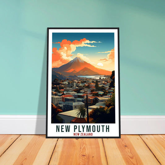 New Plymouth Travel Print Wall Art New Plymouth New Zealand City Artwork Art Gifts New Plymouth Travel Poster New Zealand Art Lovers Gift