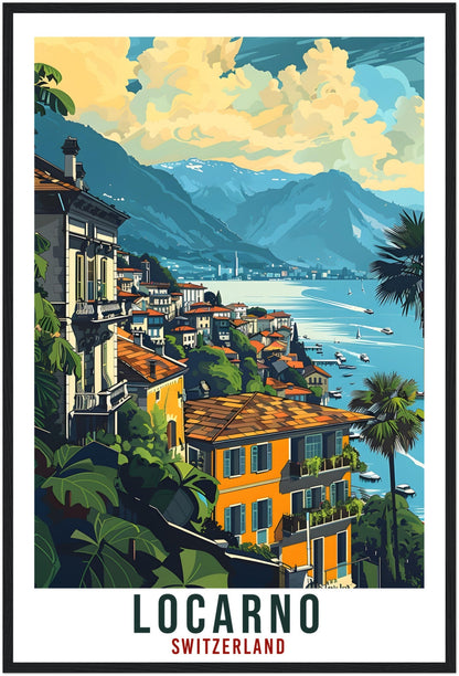 Locarno Travel Print Swiss Wall Art Wall Hanging Home Living Décor Locarno Gift Art Lovers Gift Switzerland Artwork Gift Swiss Travel Poster