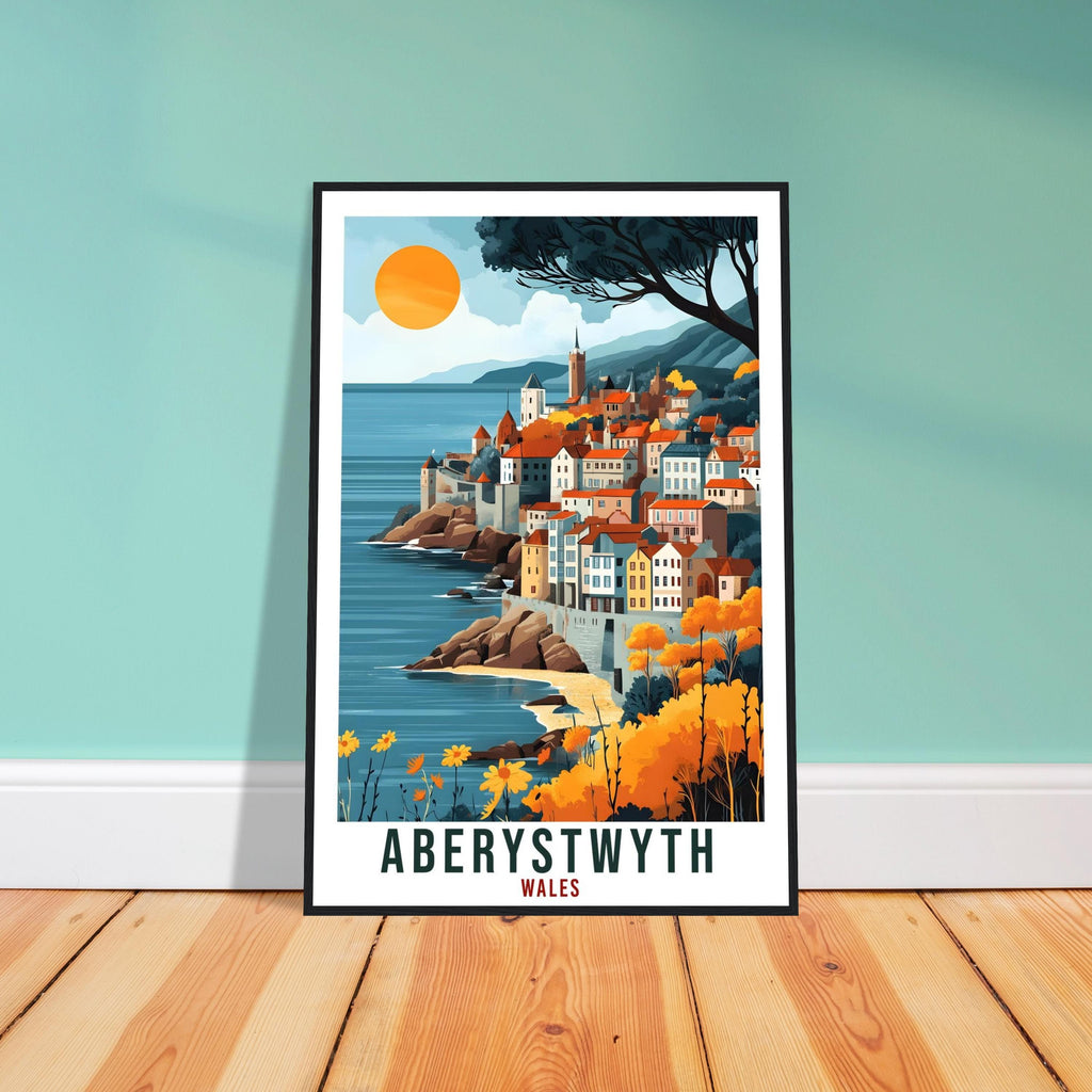 Aberystwyth Travel Print Wales Home Decor Aberystwyth Wall Art Gift Wall Hanging Art Lover Aberystwyth Wales Artwork Travel Poster UK Art