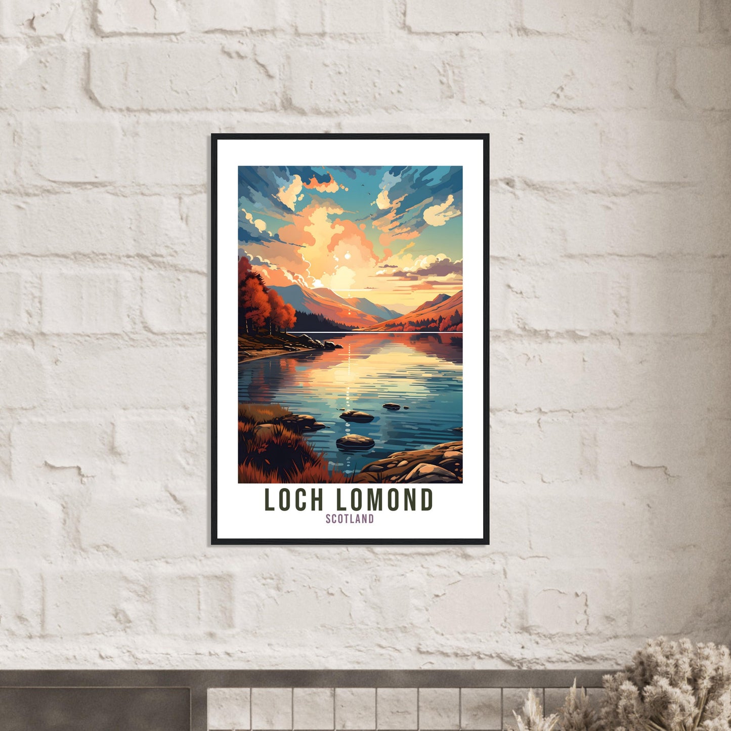 Loch Lomond Travel Print Scotland Home Decor Loch Lomond UK Nature Wall Art Loch Lomond Artwork Gift UK Coast Scottish Travel Poster
