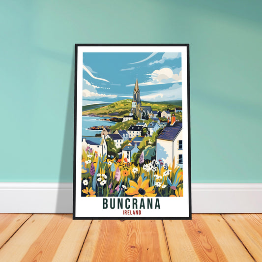 Buncrana Travel Print Ireland Wall Art Wall Hanging Home Living Décor Buncrana Gift Art Lovers Gift Irish Artwork Gift Ireland Travel Poster