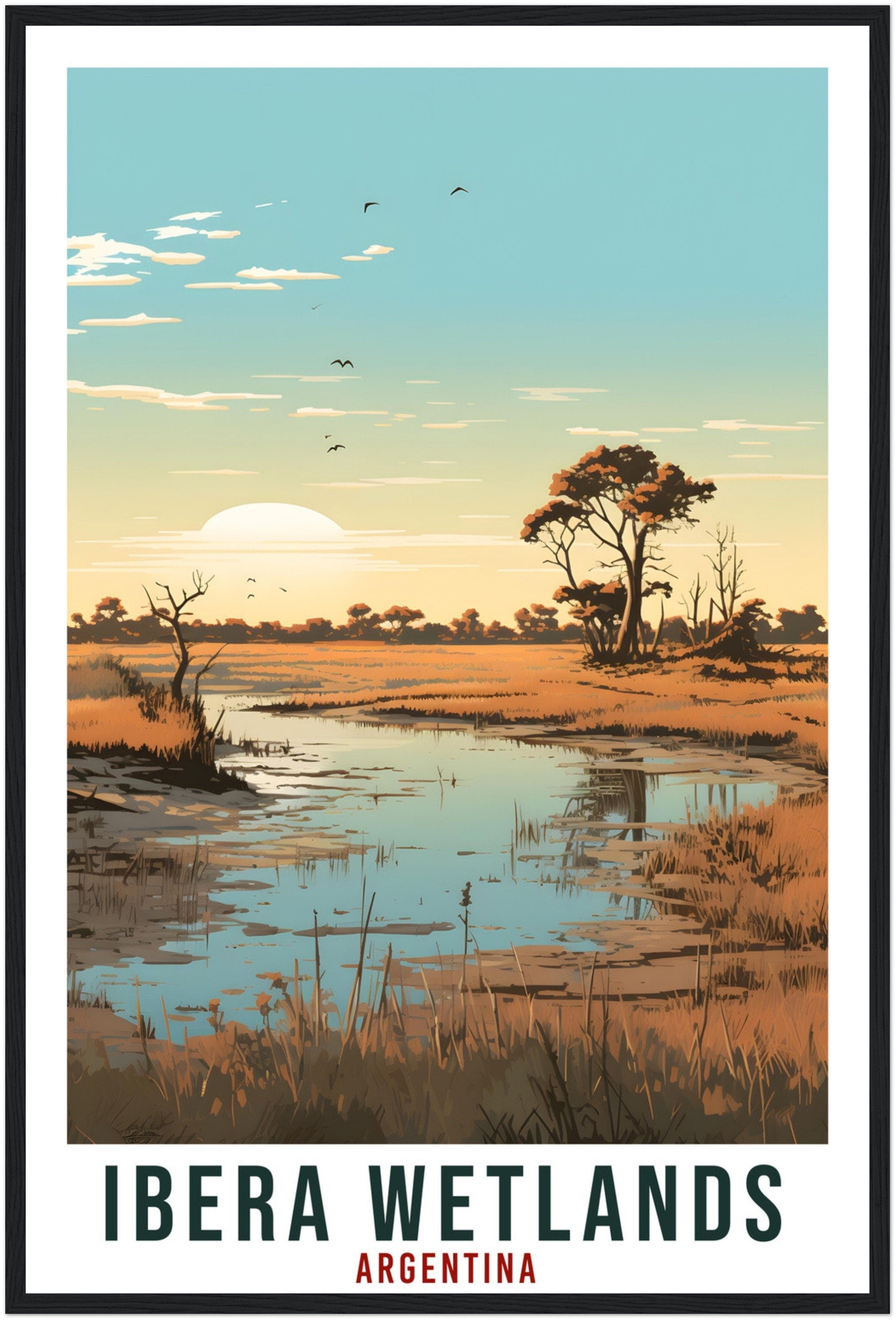 Ibera Wetlands Travel Print Wall Art Ibera Argentina Landscape Artwork Ibera Art Gift Ibera Wetland Travel Poster Argentinian Art Lover Gift