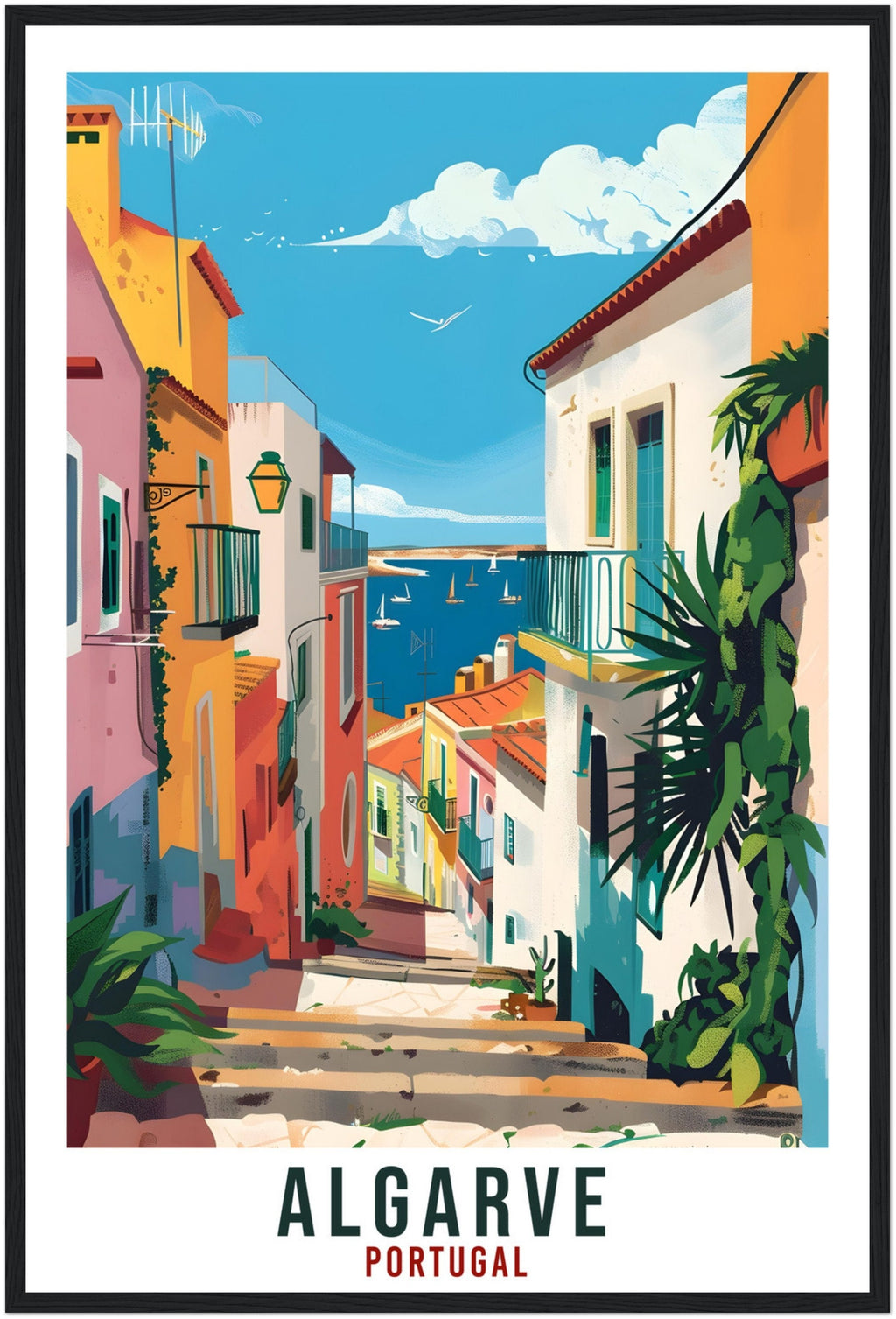Algarve Travel Print Home Decoration Wall Art Gift Algarve Wall Hanging Art Lover Portugal Artwork Algarve Portugal Travel Poster Print