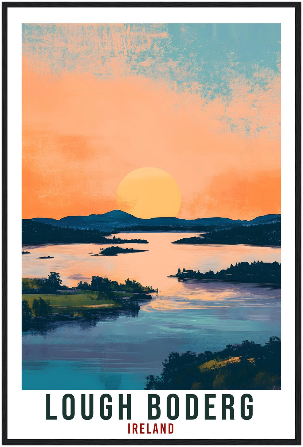 Lough Boderg Travel Print Ireland Home Decor Leitrim Wall Art Wall Hanging Art Lover Irish Artwork Travel Poster Lough Boderg Ireland Travel