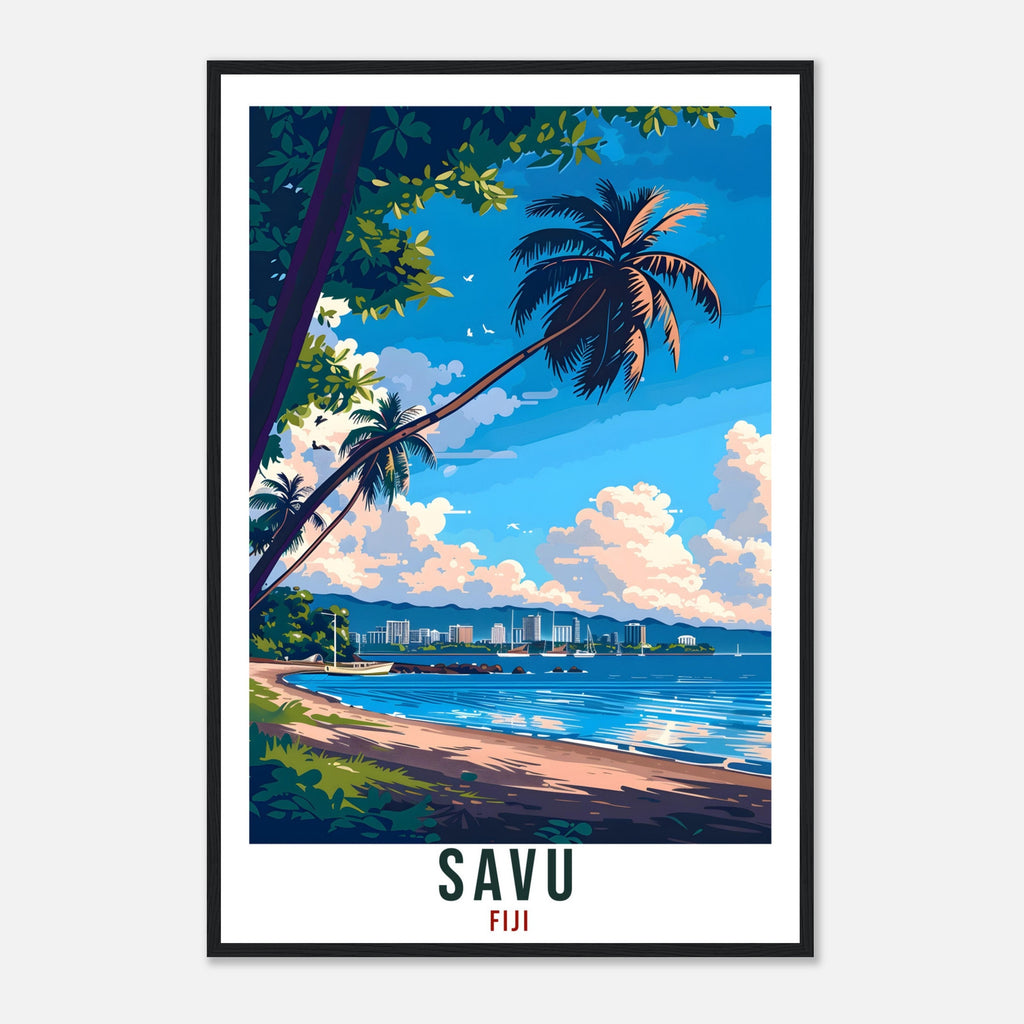 Savu Fiji Travel Print Fiji Wall Art Wall Hanging Home Décor Savu Gift Fiji Islands Landmark Artwork Travel Art Savu Fijian Travel Poster