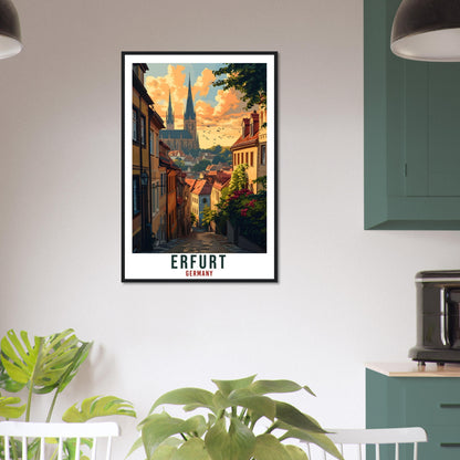 Erfurt Travel Print Germany Home Decoration Erfurt German City Wall Art Gift Wall Hanging Art Lover Germany Artwork Erfurt Travel Poster