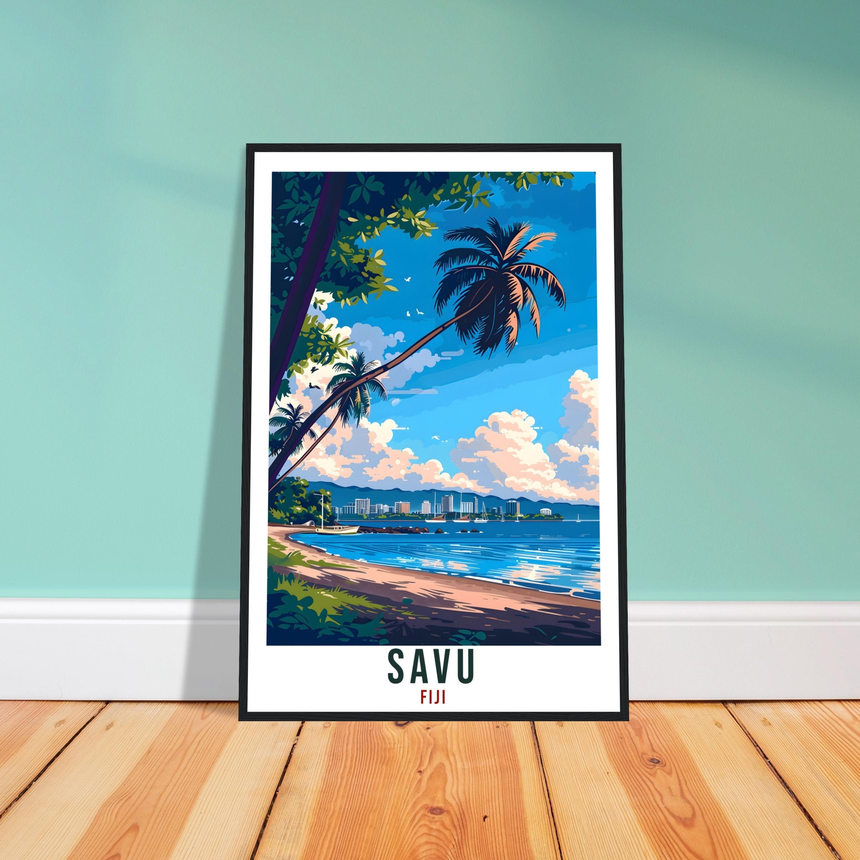 Savu Fiji Travel Print Fiji Wall Art Wall Hanging Home Décor Savu Gift Fiji Islands Landmark Artwork Travel Art Savu Fijian Travel Poster
