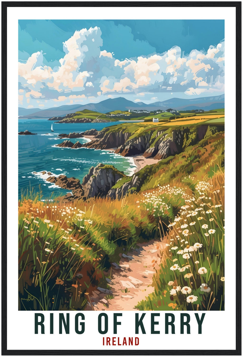 Ring Of Kerry Travel Print Ireland Home Decoration Kerry Wall Art Wall Hanging Art Lover Irish Artwork Ireland Ring Of Kerry Travel Poster