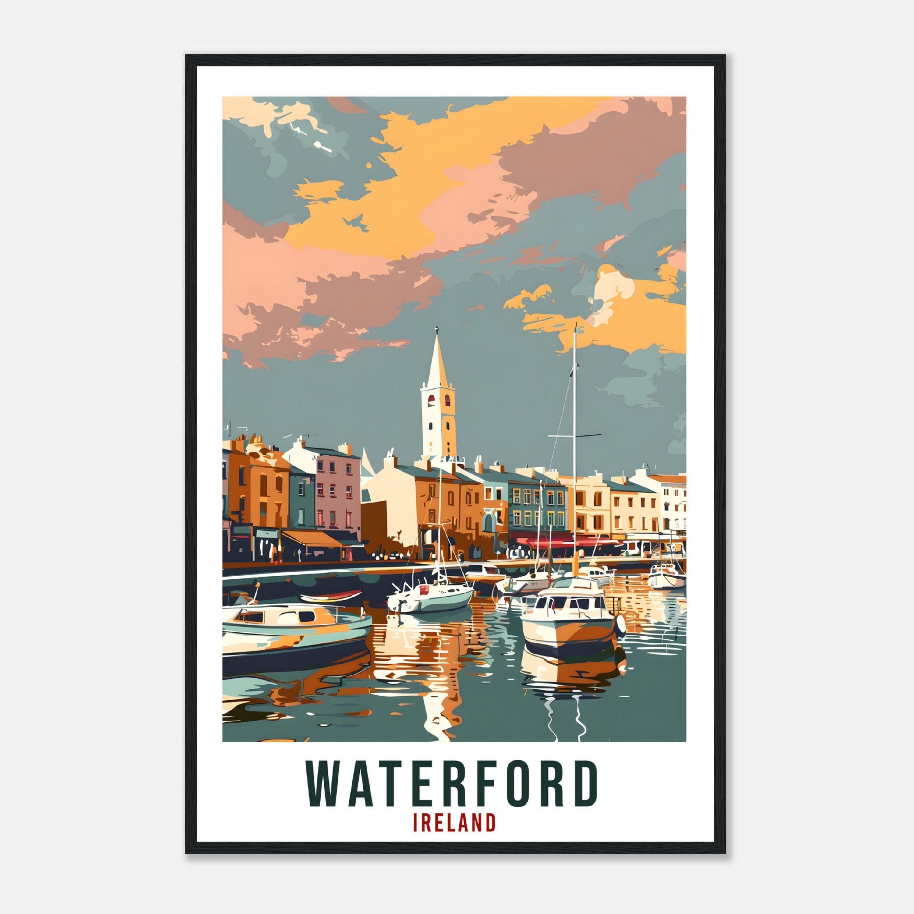 Waterford Travel Print Ireland Wall Art Wall Hanging Home Décor Waterford Gift Art Lovers Gift Irish Artwork Gift Ireland Travel Poster
