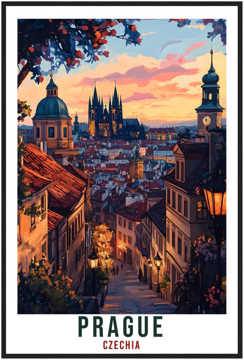 Prague Travel Print Czech Republic Home Decor Prague Wall Art Gift Wall Hanging Art Lover Prague Czechia Artwork Travel Poster Travel Art