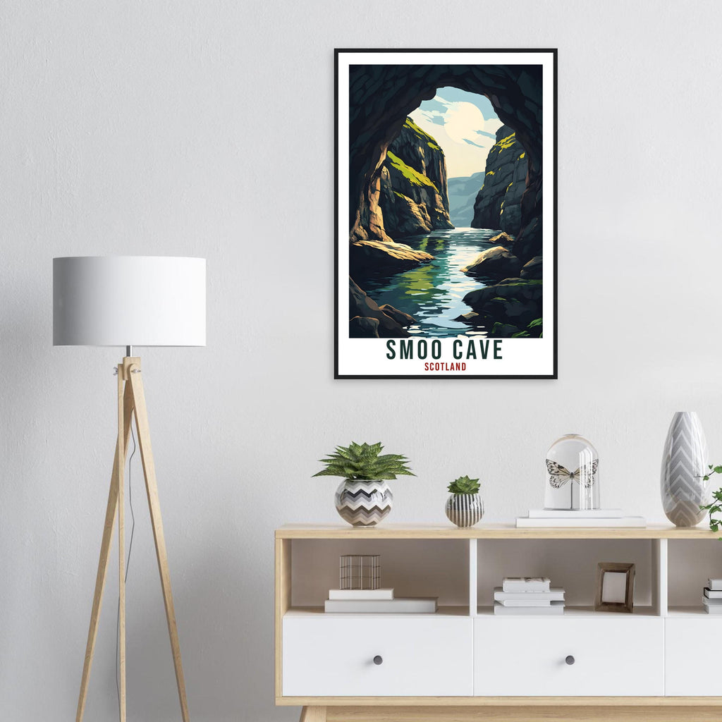 Smoo Cave Travel Print Scotland Home Decor Smoo Cave Wall Art Wall Hanging Art Lover Scotland Artwork Travel Poster Smoo Cave Travel Art