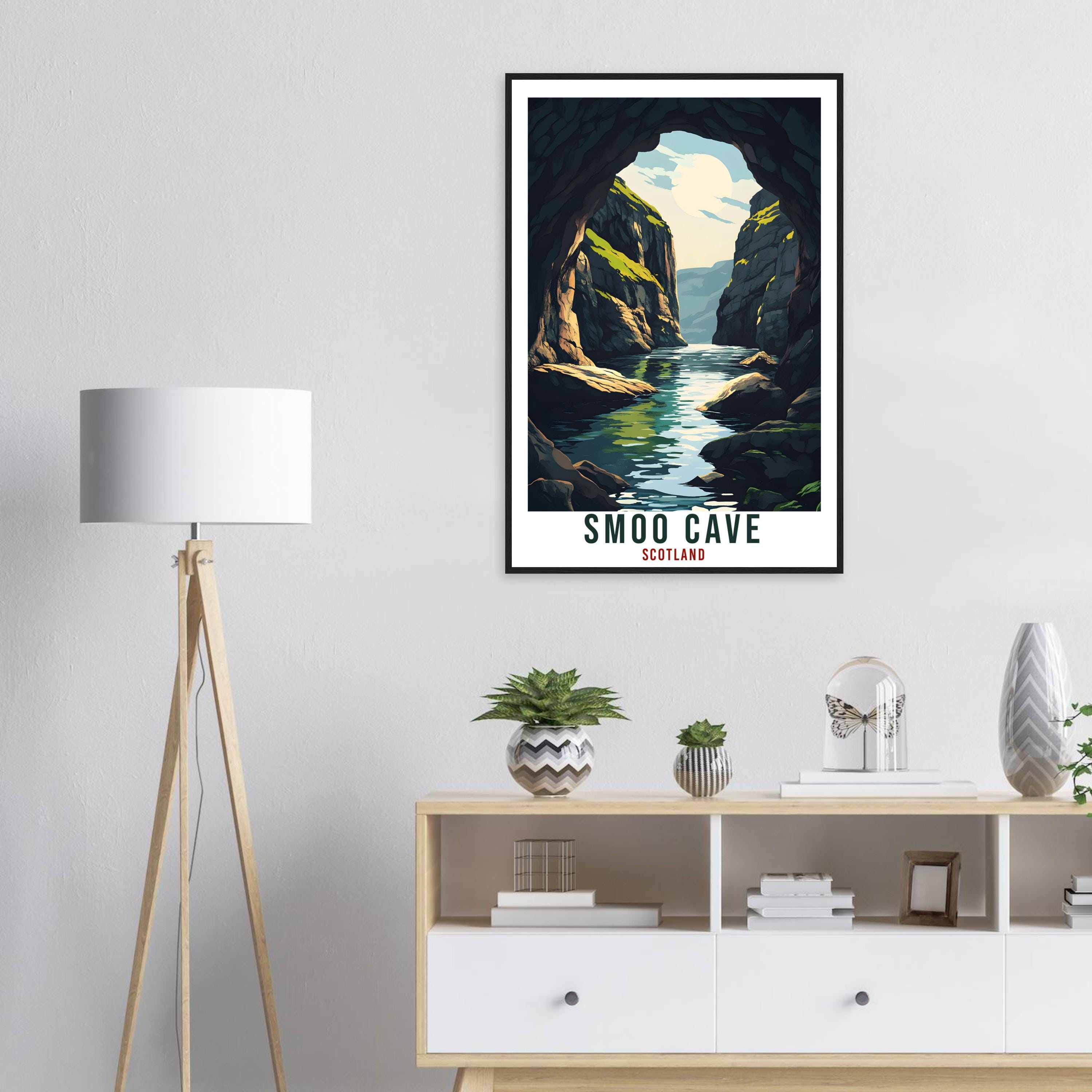 Smoo Cave Travel Print Scotland Home Decor Smoo Cave Wall Art Wall Hanging Art Lover Scotland Artwork Travel Poster Smoo Cave Travel Art