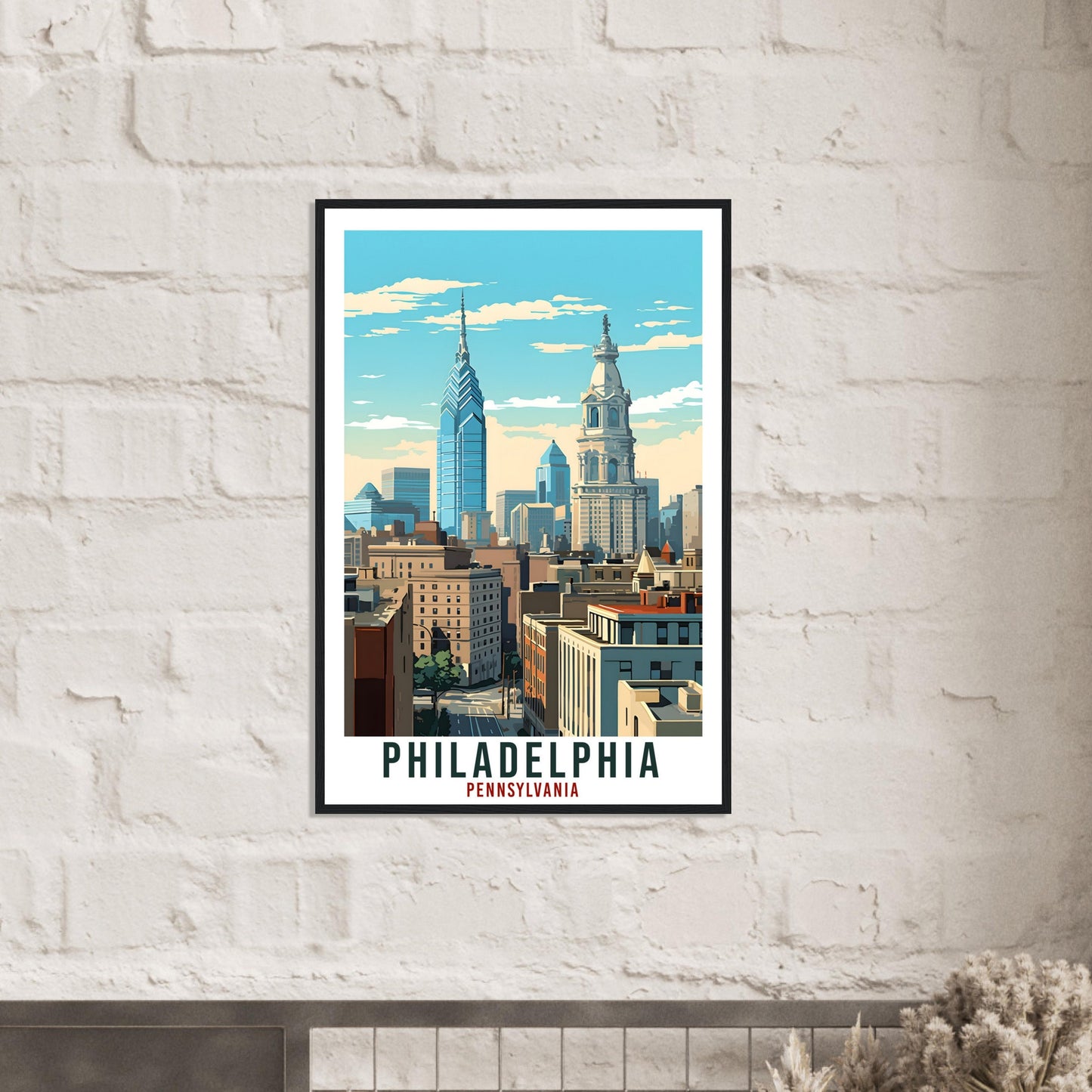 Philadelphia Travel Poster Pennsylvania Home Decor USA Wall Art Gift Wall Hanging Art Lover Pennsylvania Artwork Philadelphia Travel Print