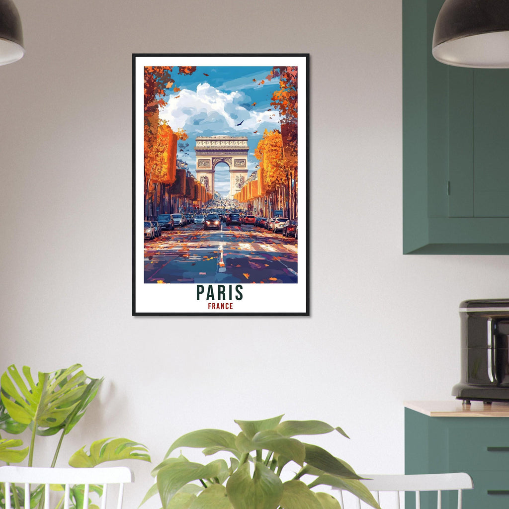 Paris Arc De Triomphe Travel Print France Home Decor Paris Wall Art Gift Wall Hanging Champs-Élysées Paris France Artwork Travel Poster  Art