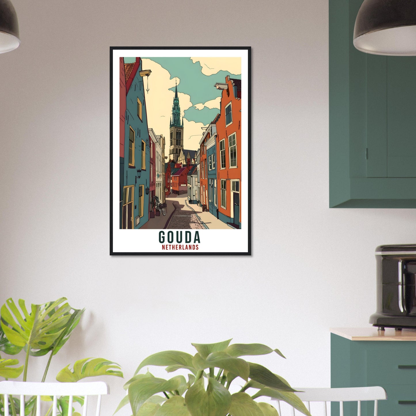 Gouda Travel Print Holland Wall Art Wall Hanging Home Décor Gouda Gift Art Lovers Gift Dutch Artwork Gift The Netherlands Travel Poster