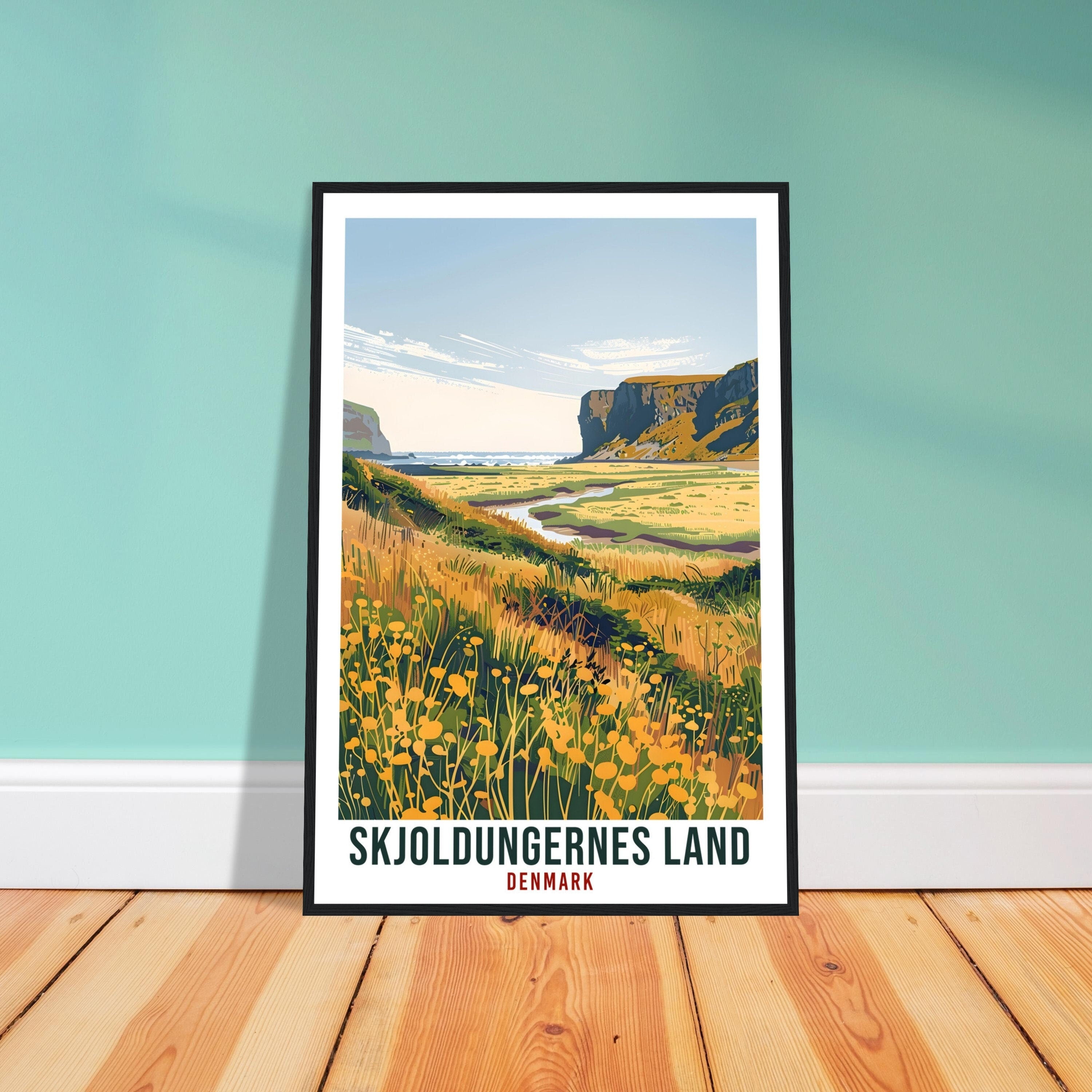 Skjoldungernes Land Travel Print Denmark Wall Art Wall Hanging Home Living Décor Gift Art Lovers Denmark Artwork Gift Danish Travel Poster