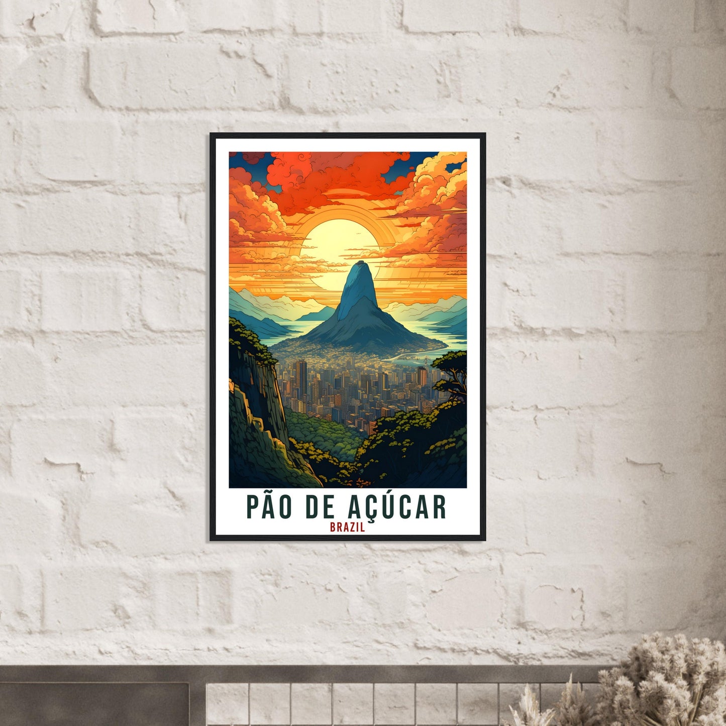 Pao De Acucar Travel Print Wall Art Pao De Acucar Brazil Wall Hanging Artwork Art Gifts Pao De Acucar Travel Poster Brazil Art Lovers Gift