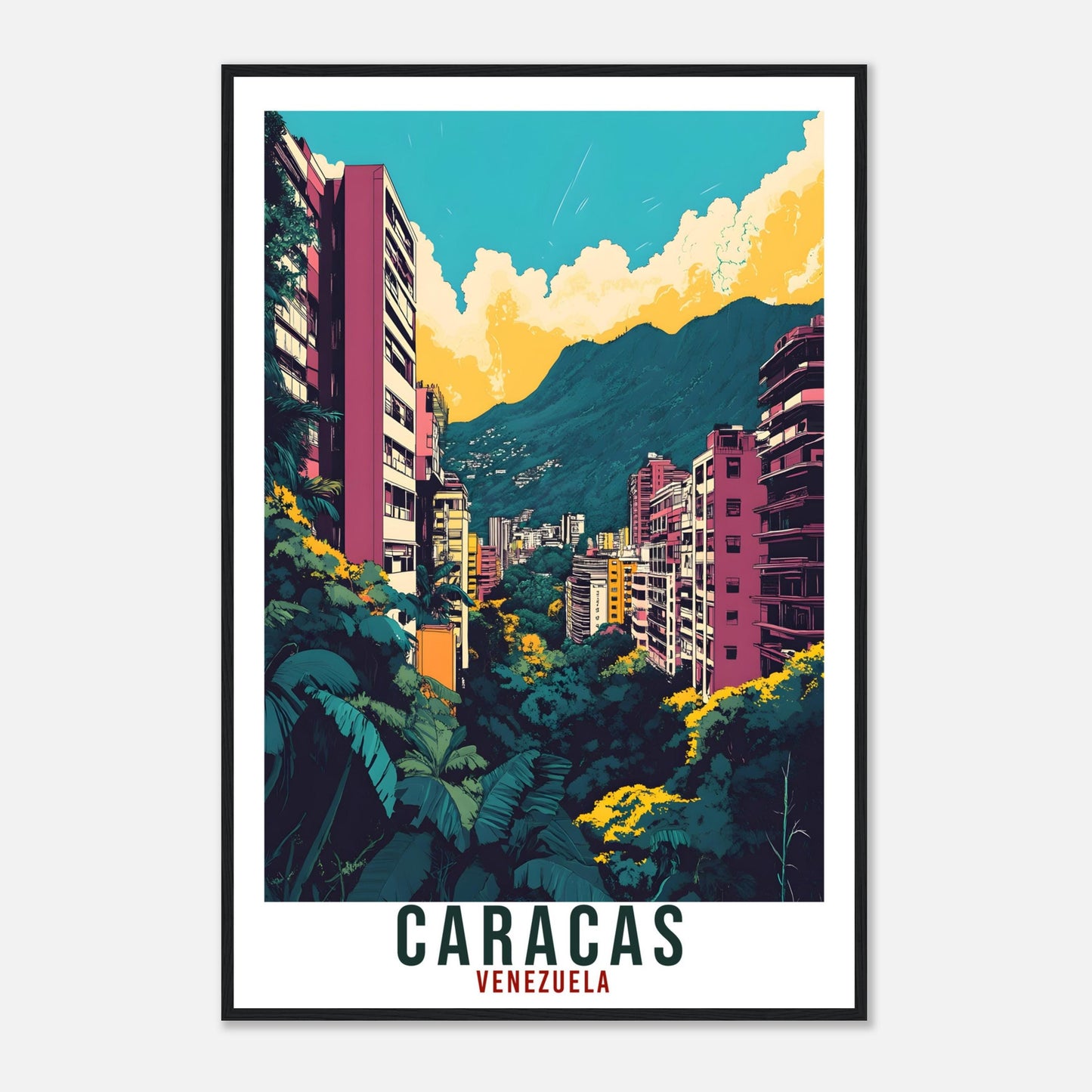 Caracas Travel Print Venezuela Home Decor Caracas Wall Art Gift Wall Hanging Art Lover Caracas Venezuelan Artwork Travel Poster Travel Gift