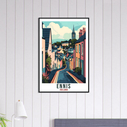 Ennis Travel Print Ireland Home Decor Ennis Wall Art Wall Hanging Art Lover Irish Artwork Travel Poster Ennis Town Ireland Travel Art
