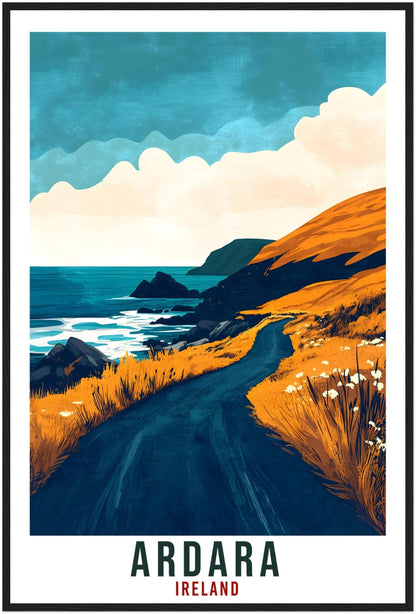 Ardara Travel Print Ireland Home Decor Co Donegal Wall Art Gift Wall Hanging Art Lover Ardara Irish Artwork Travel Poster Ireland Travel Art
