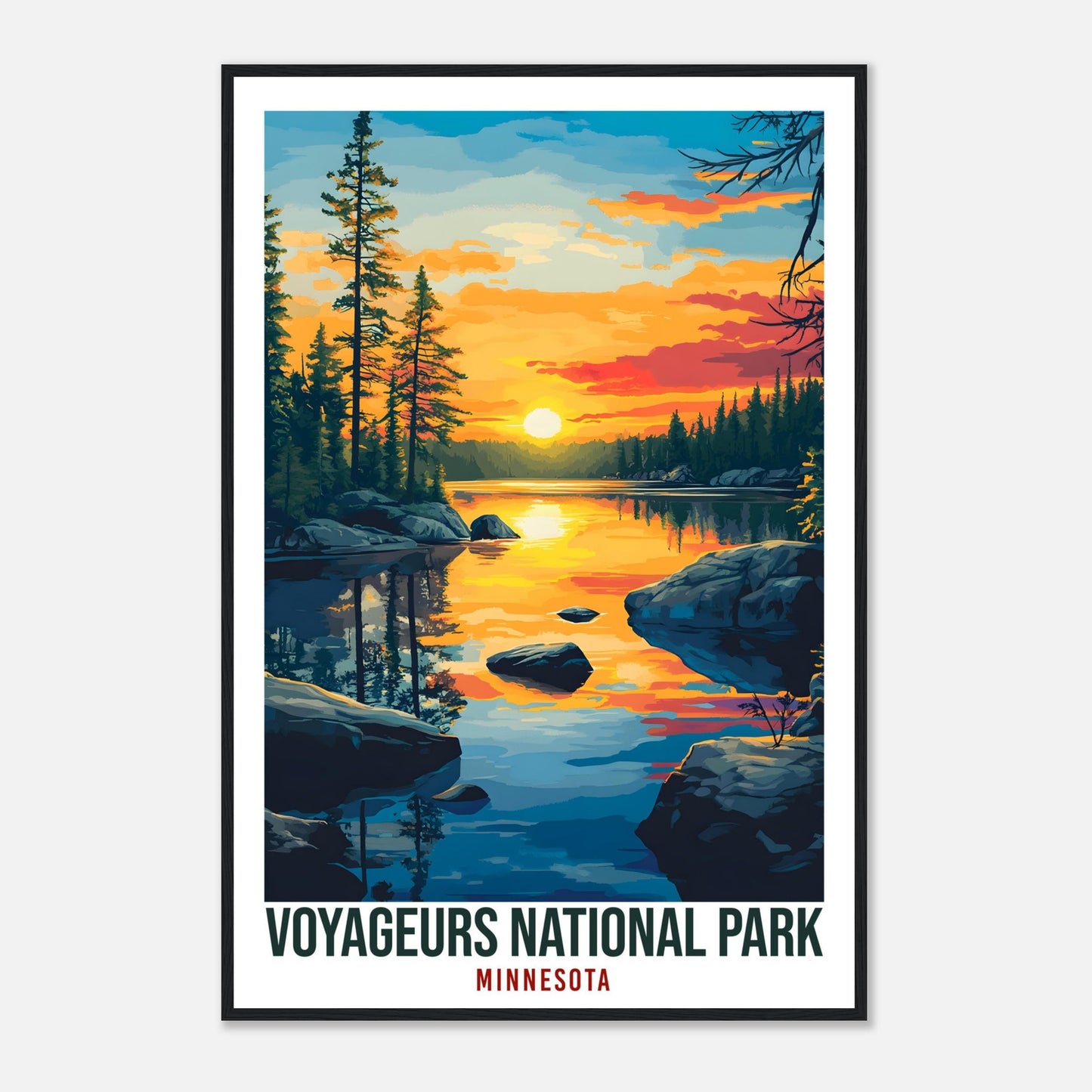 Voyageurs National Park Minnesota USA Travel Print Wall Art Wall Hanging Home Décor Voyageurs Gift Travel Art USA  Artwork Travel Poster
