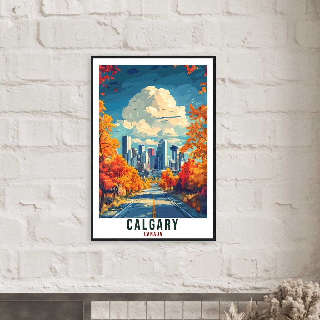 Calgary Travel Print Canada Home Decor Calgary Wall Art Gift Wall Hanging Art Lover Calgary Canadian Artwork Travel Poster Alberta Artwork